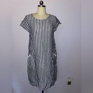 CP SHADES STRIPED DRESS W/POCKETS